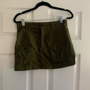 Army green utility mini skirt - size small